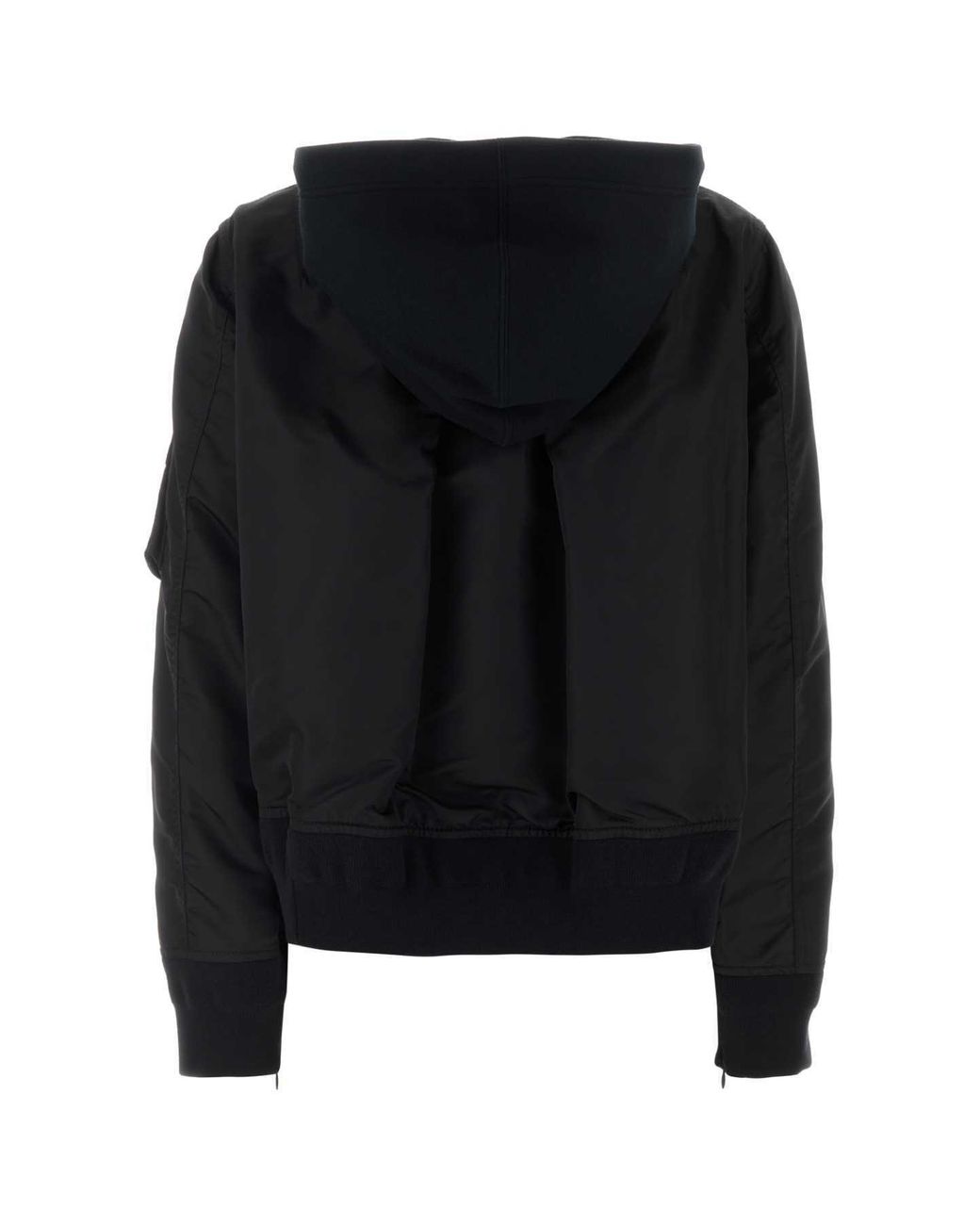 Sacai Black Sponge Sweat Bomber Hoodie