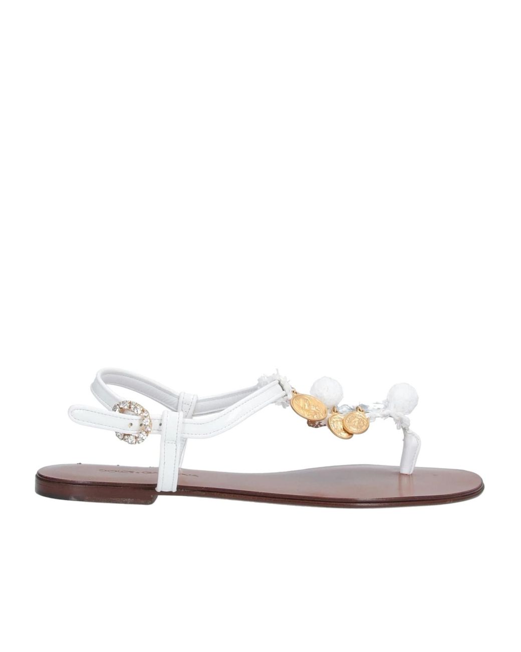 Dolce & Gabbana White Solid Color Flip Flops