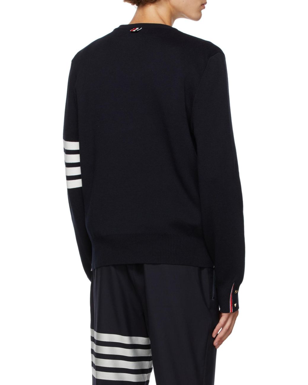 Thom Browne Blue Bar Crewneck Jumper for men