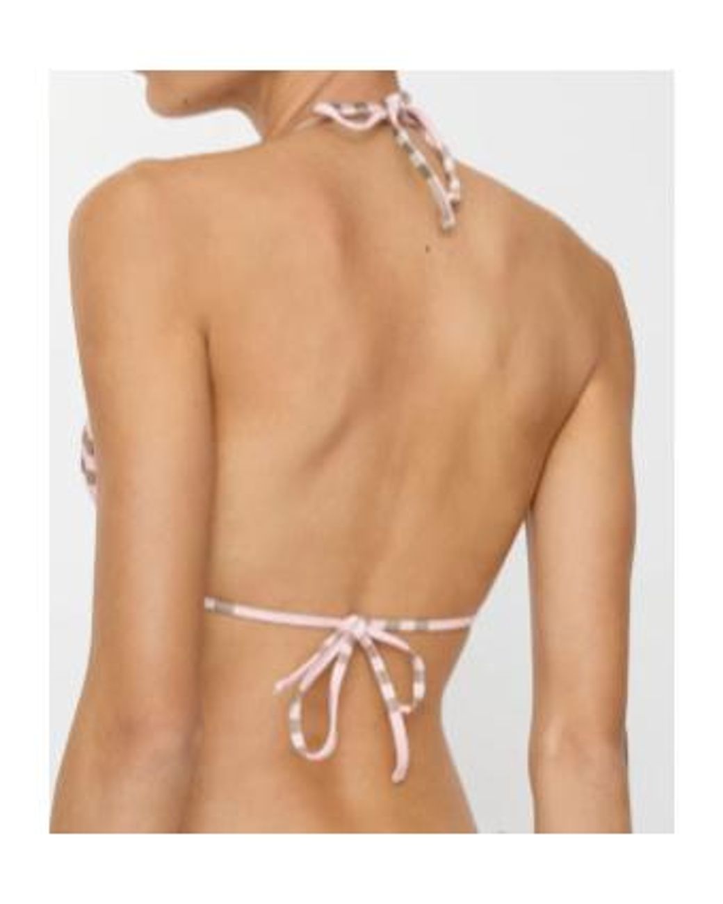 Burberry Pink Checked Bikini Top