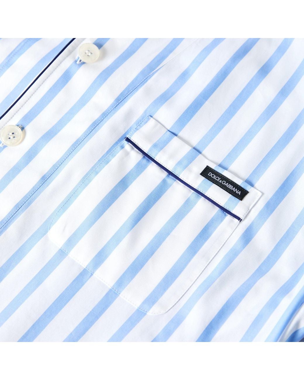 Dolce & Gabbana Blue Printed Short-Sleeve Shirt for men