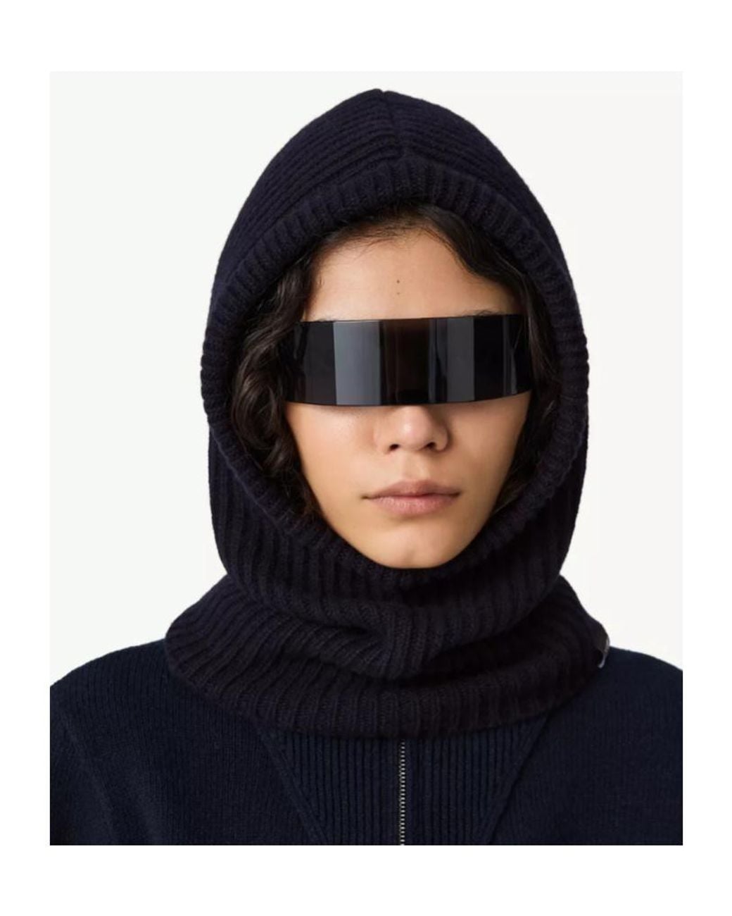 MM6 by Maison Margiela Blue Numeric Ribbed Balaclava