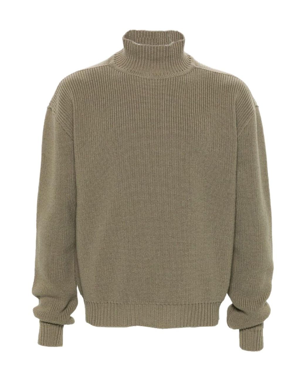 Rick Owens Green Turtleneck Knitted Jumper for men