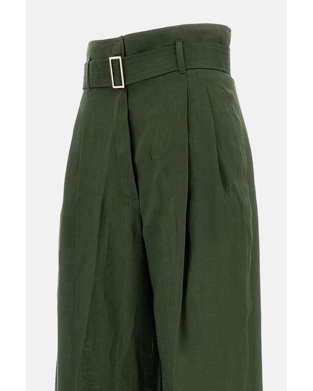Max Mara Black Studio Materia Belted Wide-Leg Pants