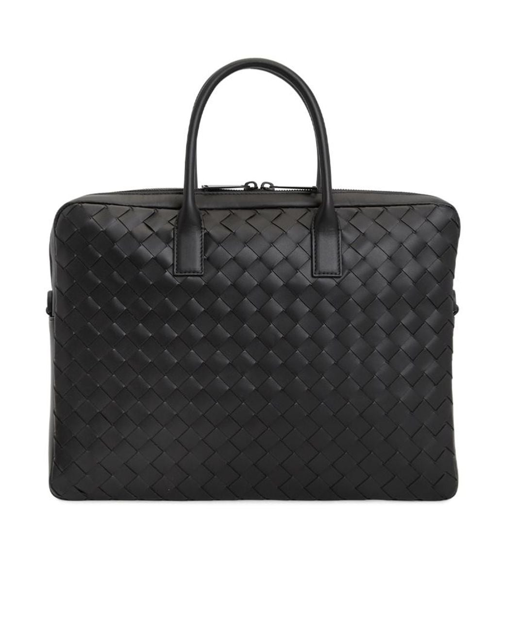 Bottega Veneta Black Woven Briefcase for men