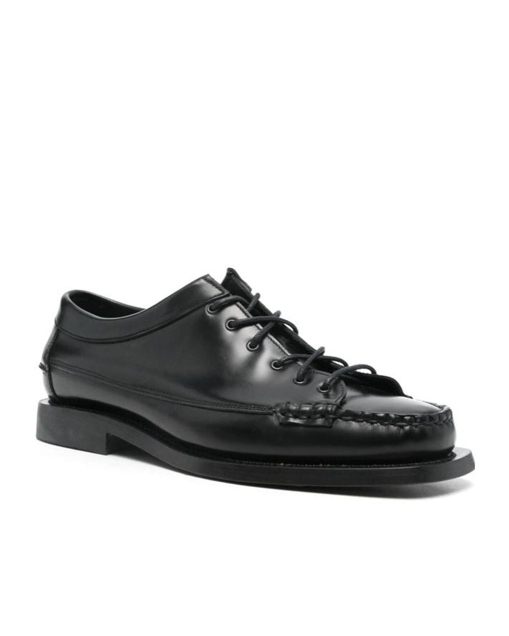 Hereu Black Lace-Up Derby Shoes for men
