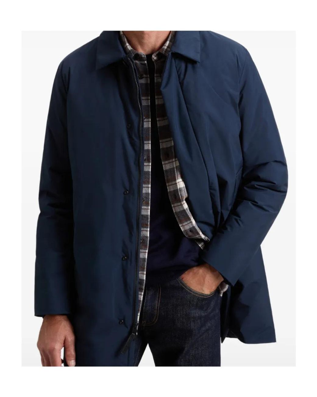 Woolrich Blue Cloud Lamar Single-Breasted Coat for men