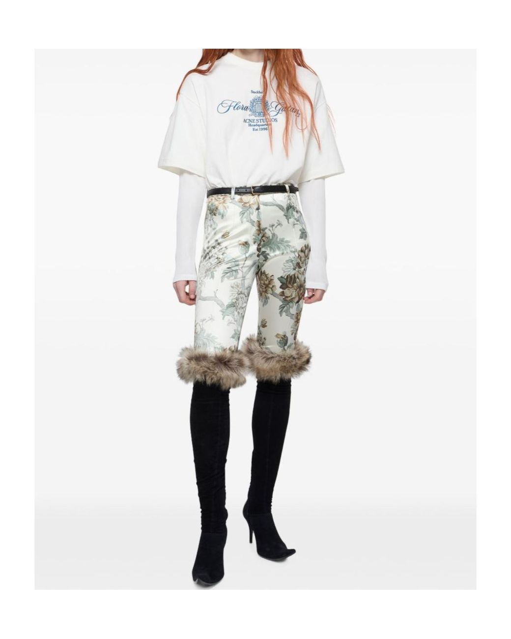 Acne White Embroidered T-Shirt