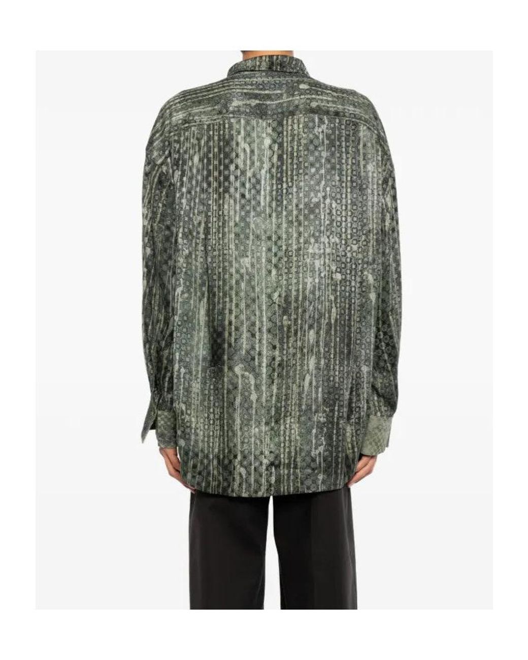 Ziggy Chen Green Printed Shirt for men