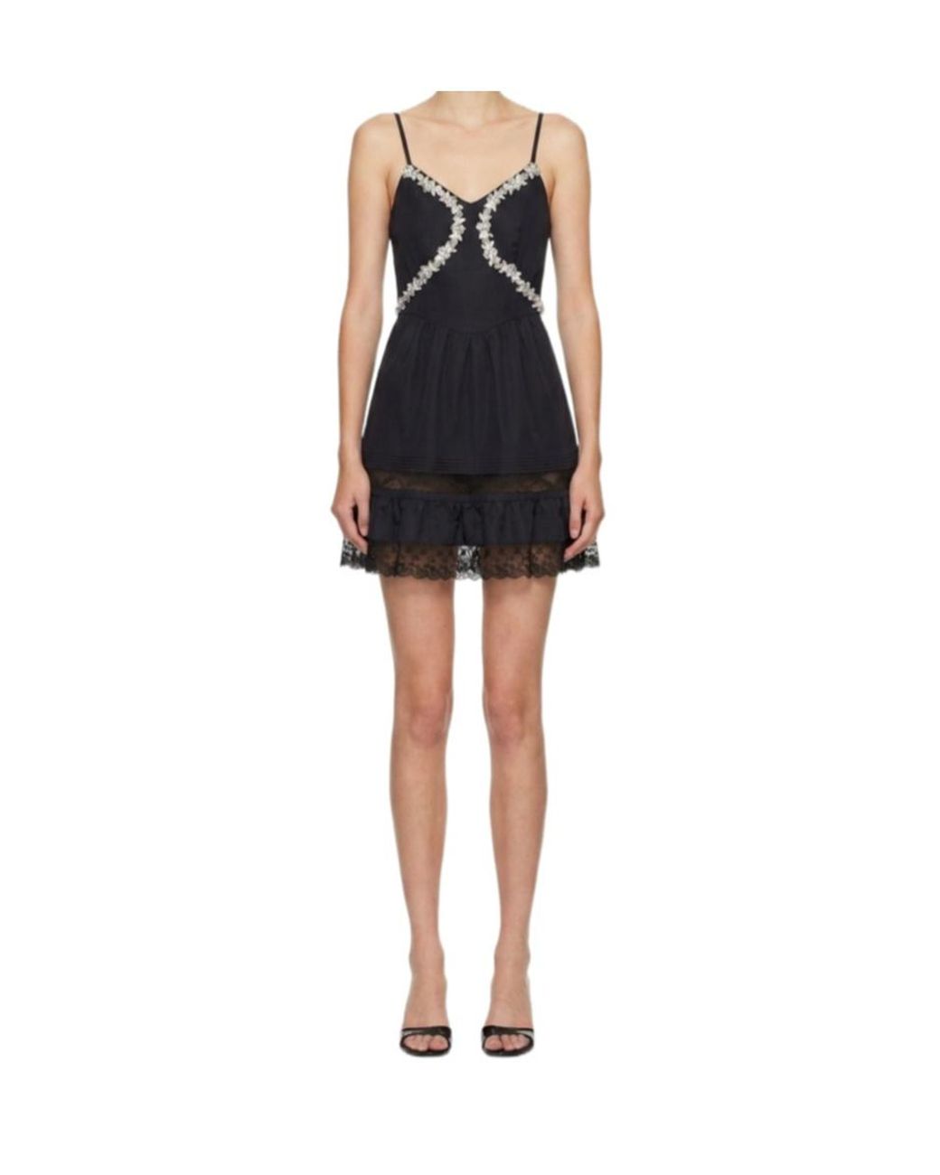 Marissa Chiara Black Suspender Dress