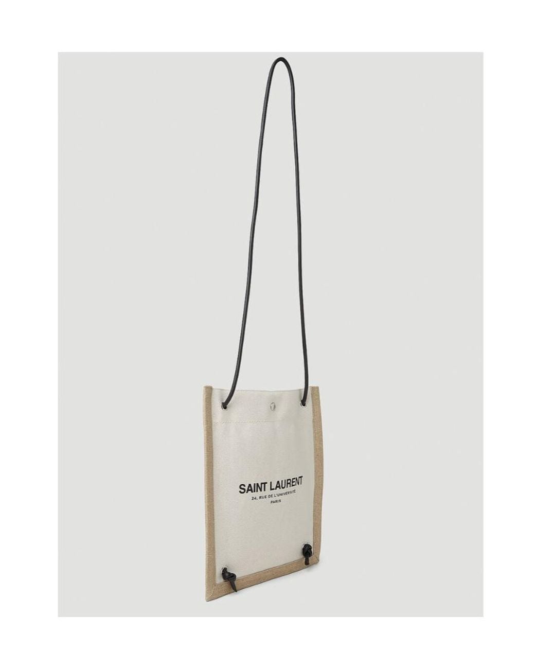 Saint Laurent White Universite Logo Printed Tote Bag for men