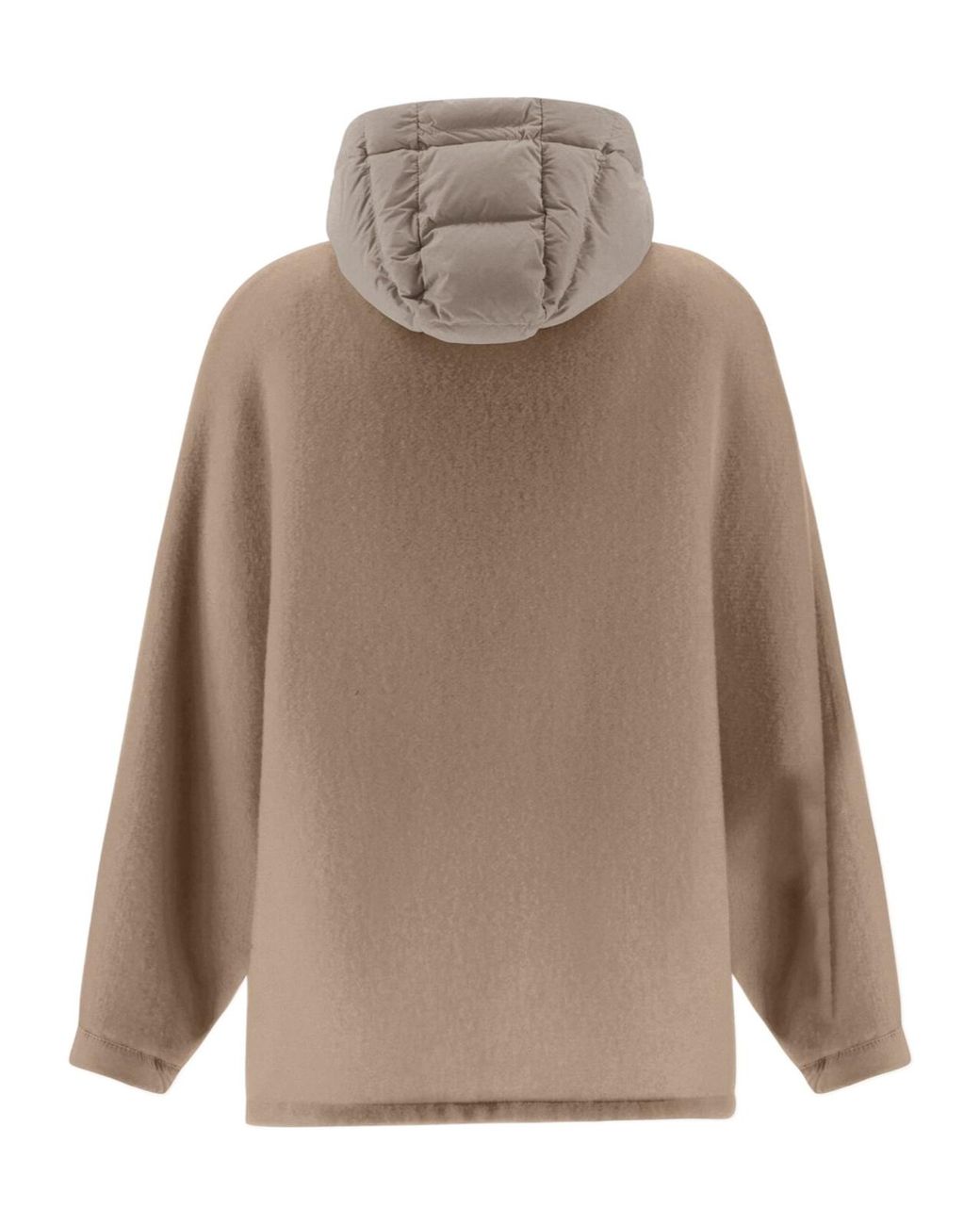 Herno Brown Oversized Hooded Zip Coat