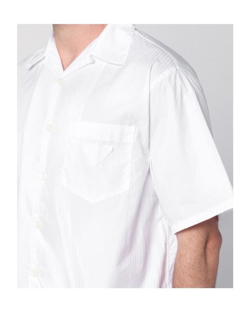 Prada White Short-Sleeved Button-Up Shirt for men