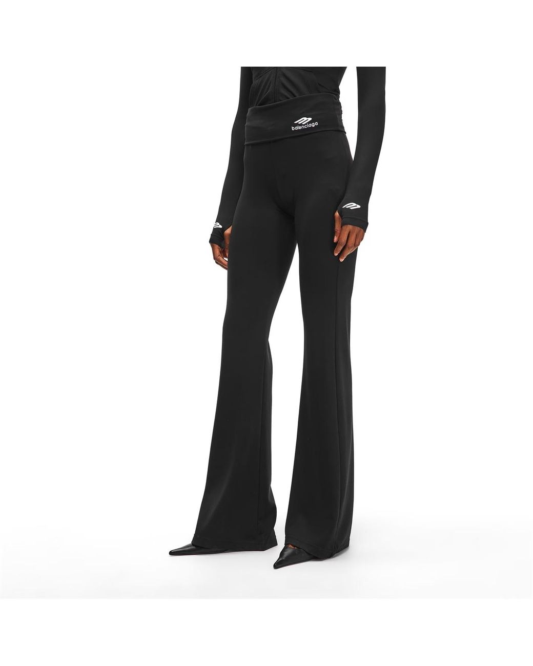 Balenciaga Black Rolled-Up Leggings