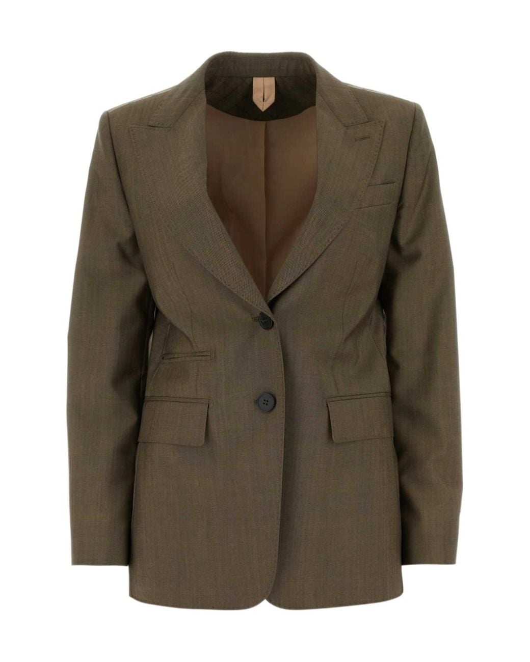 Max Mara Green Single-Breasted Long-Sleeved Blazer