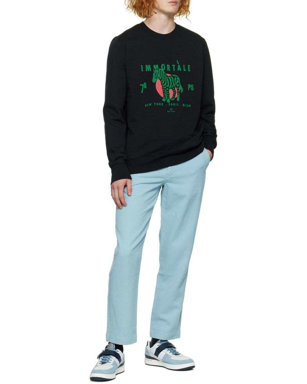 Paul Smith Black 'Immortale Zebra' Organic Cotton Sweatshirt for men