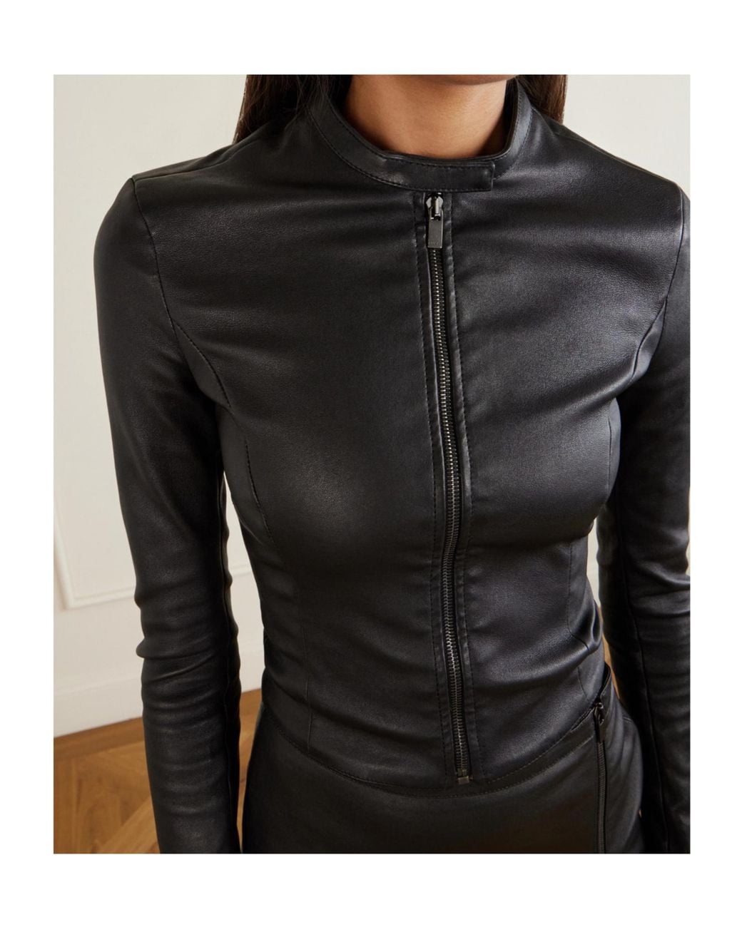 Gucci Black Lightweight Stretch Leather Jacket