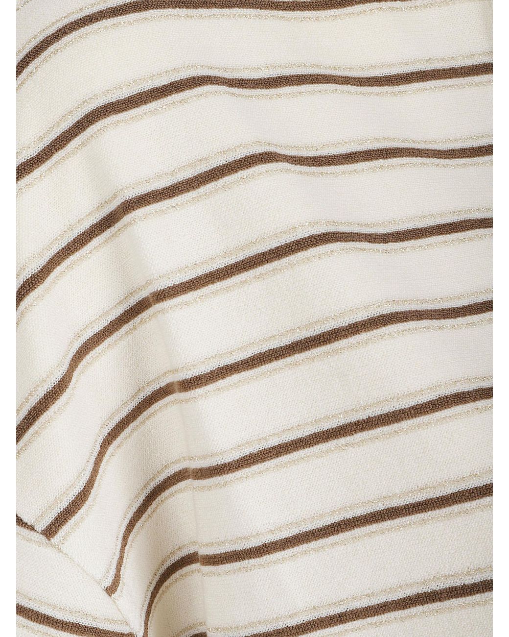 Brunello Cucinelli Natural Striped Polo Shirt