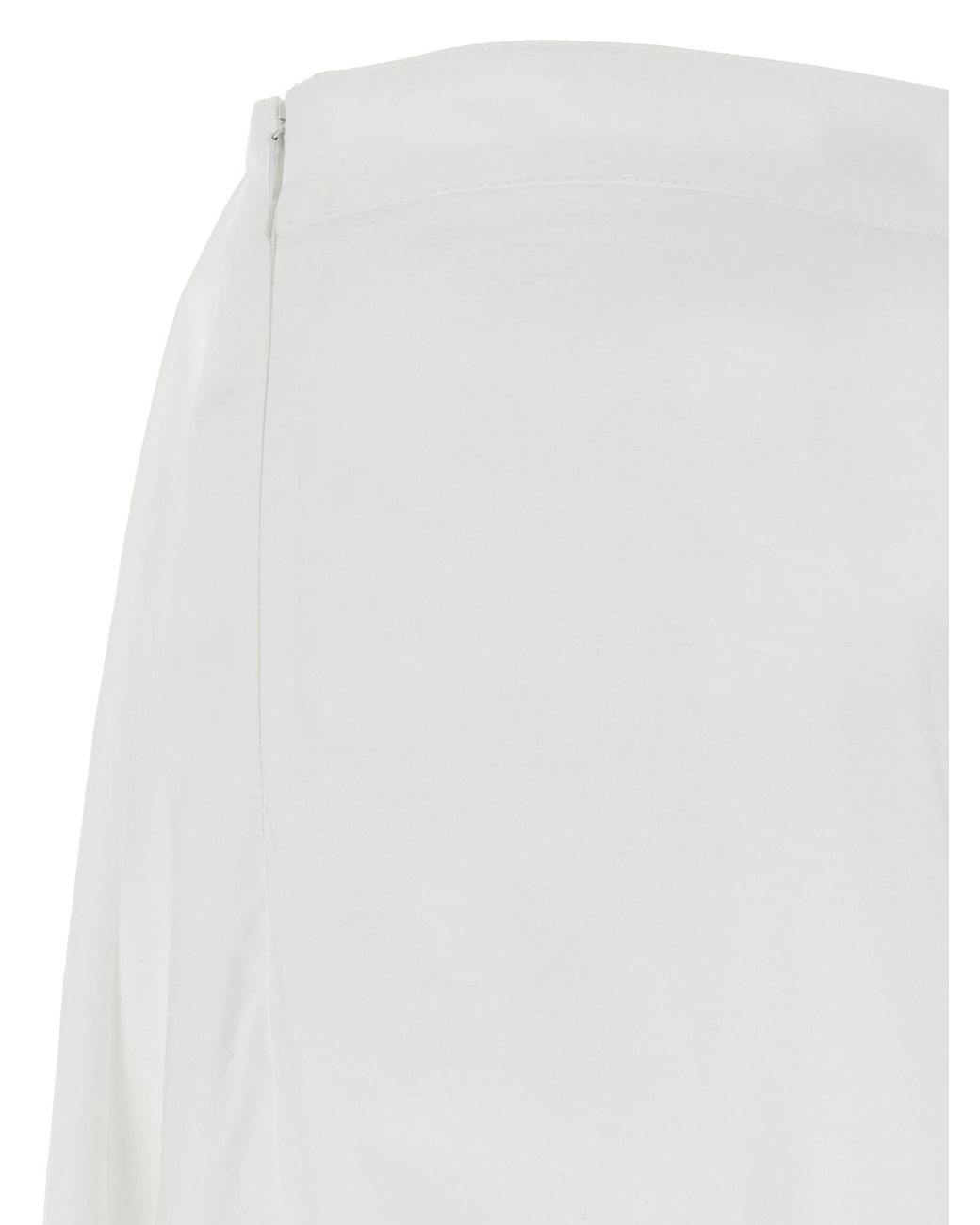 Brunello Cucinelli White Cotton Long Skirt