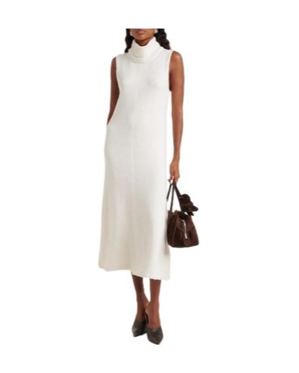Magda Butrym White Sleeveless Midi Dress