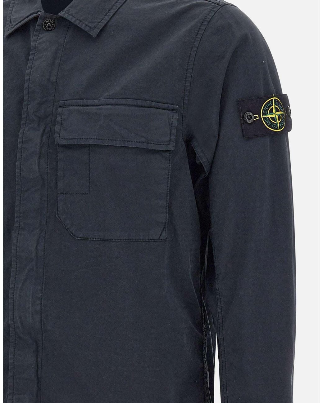 Stone Island Blue Compass Badge Overshirt for men
