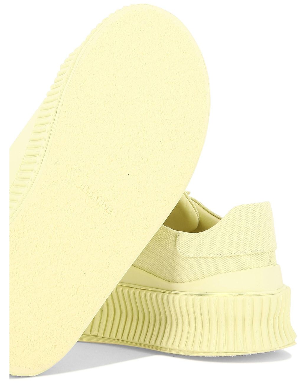 Jil Sander Yellow Panelled Round-Toe Sneakers