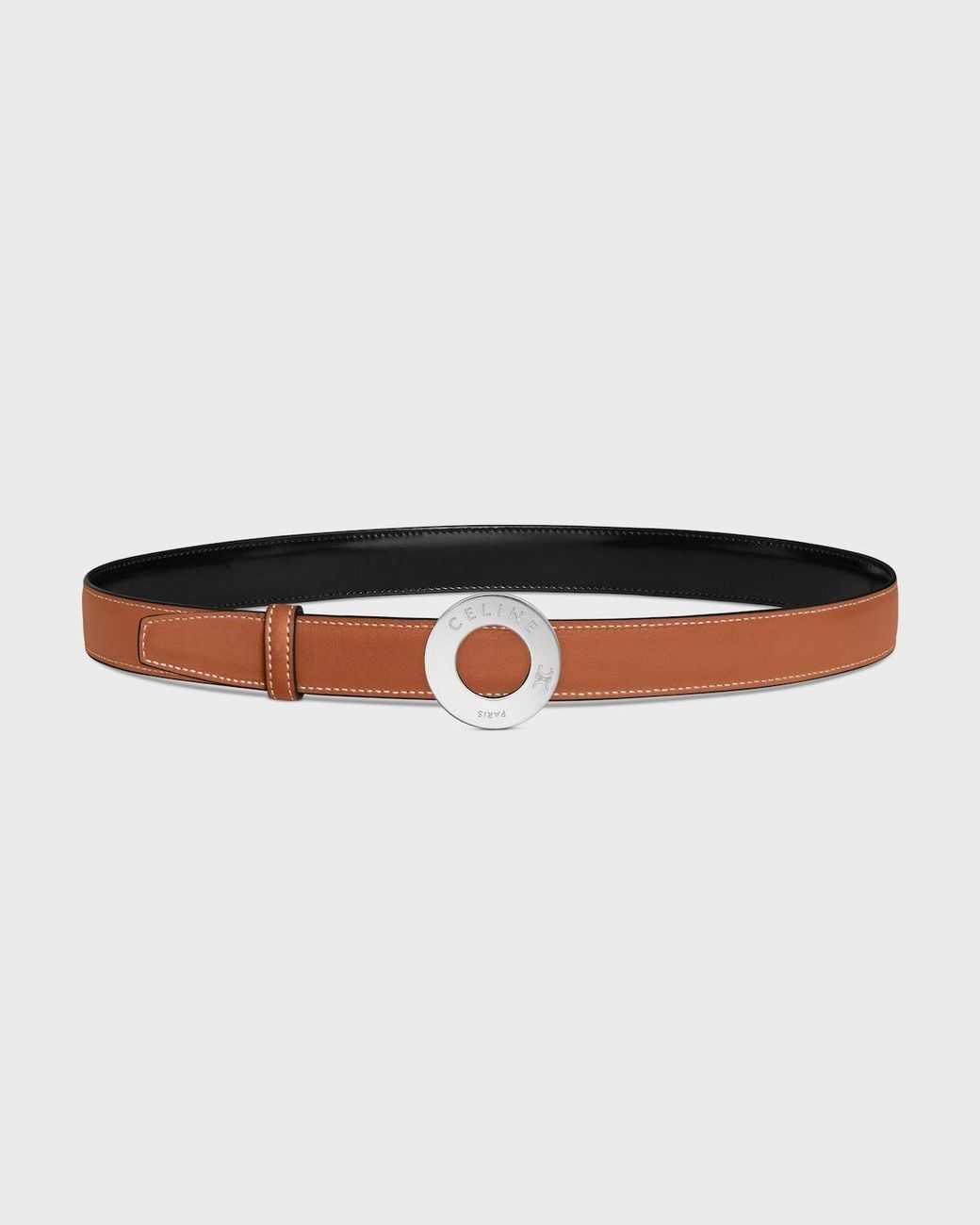 Céline White Disc-Clasp And Reversible Belt