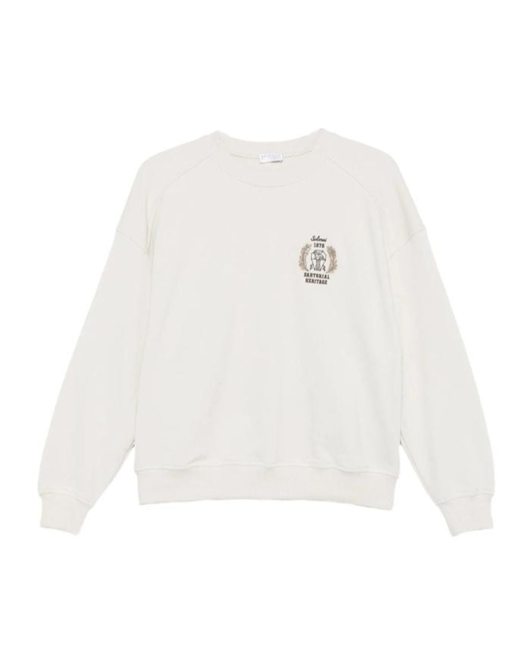 Brunello Cucinelli White Long-Sleeve Sweatshirt