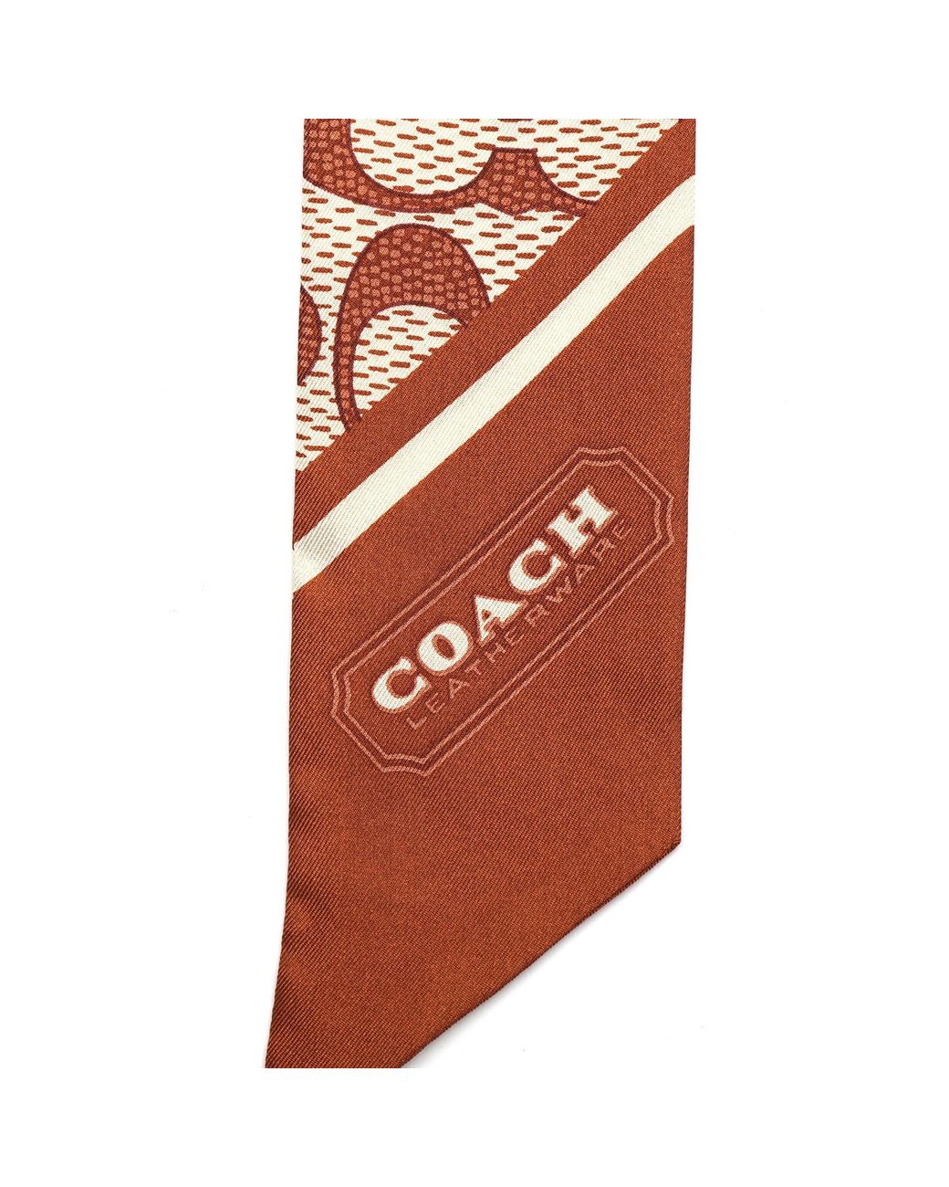 COACH White Printed Silk Scarf