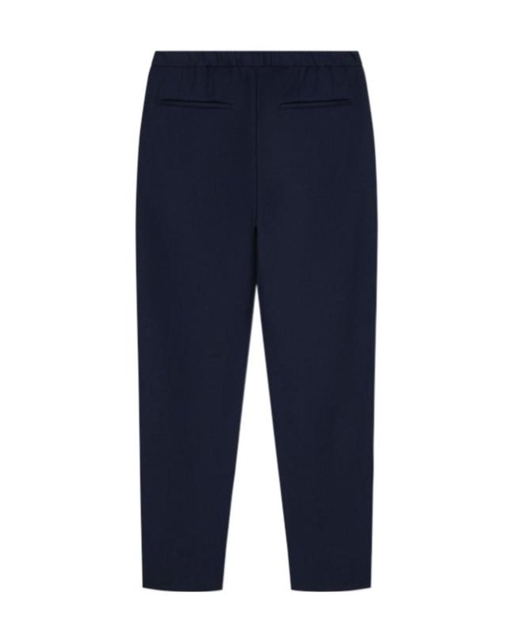 Emporio Armani Blue Drawstring-Waist Pleated Trousers for men