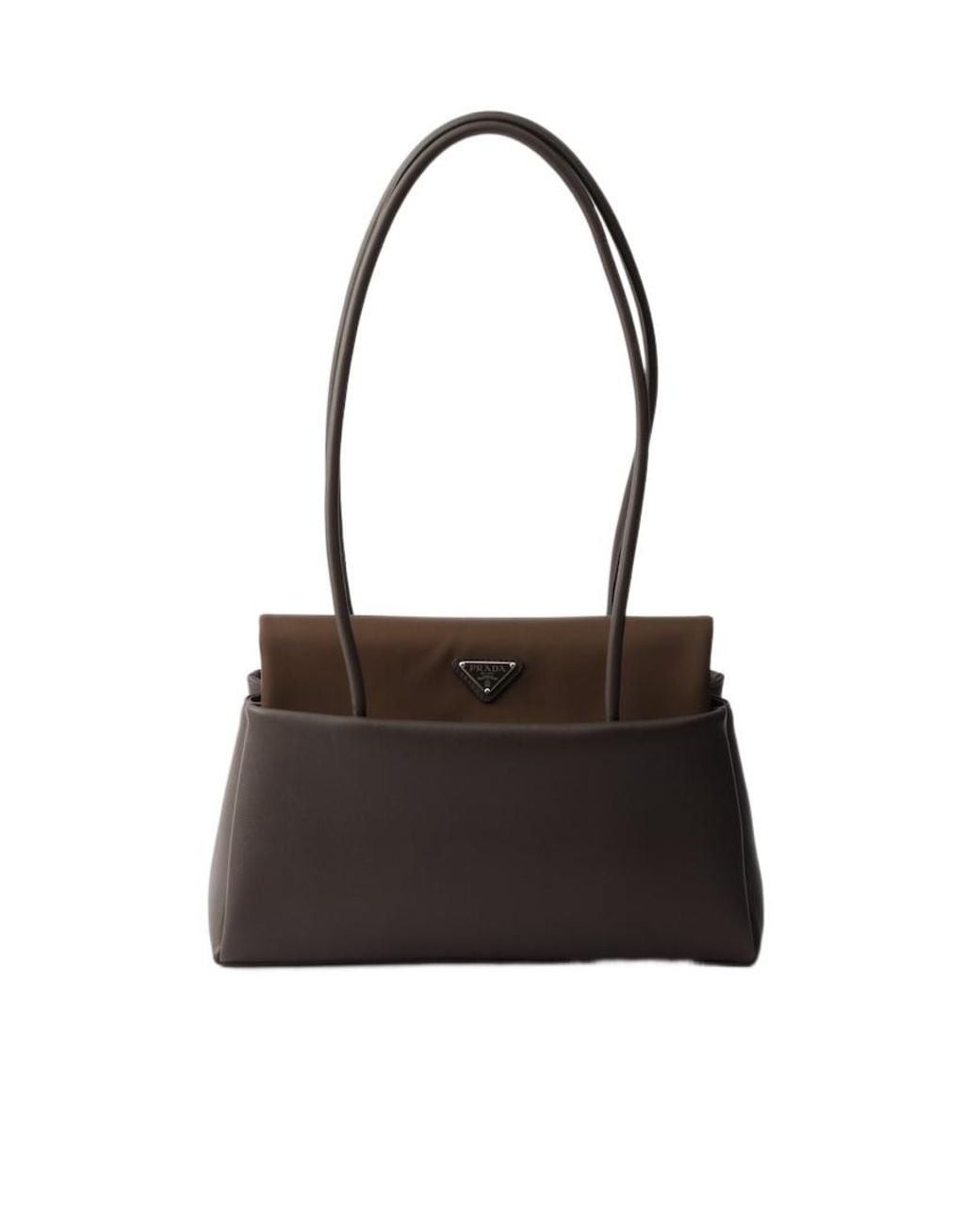 Prada Black Passage Medium Leather Bag With Re-Nylon Flap