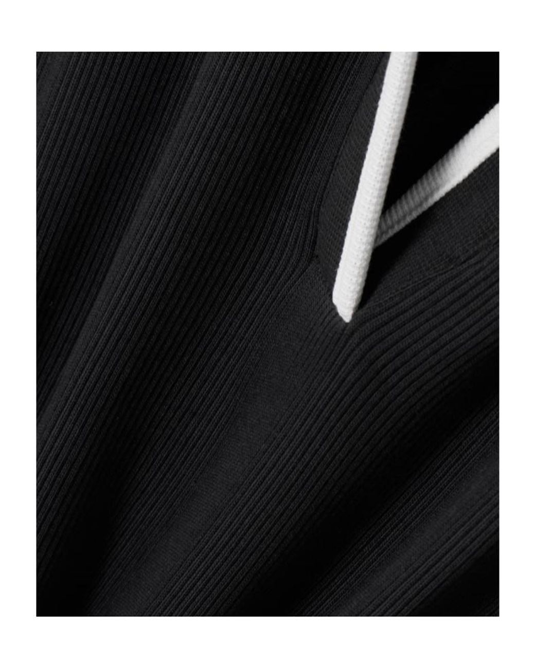 Veronica Beard Black Darien Ribbed Dress