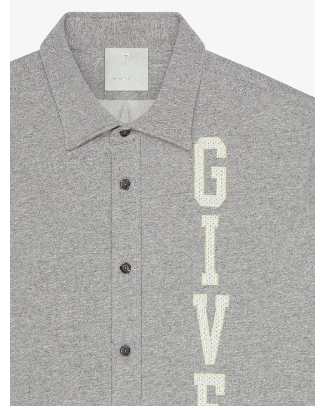 Givenchy Gray Logo Printed Short-Sleeved Shirt for men