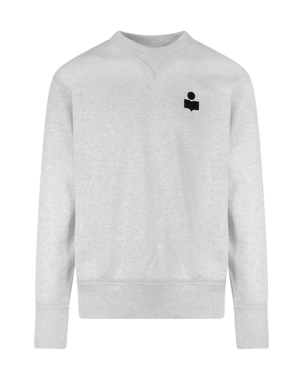 Isabel Marant White Logo Printed Crewneck Sweatshirt for men