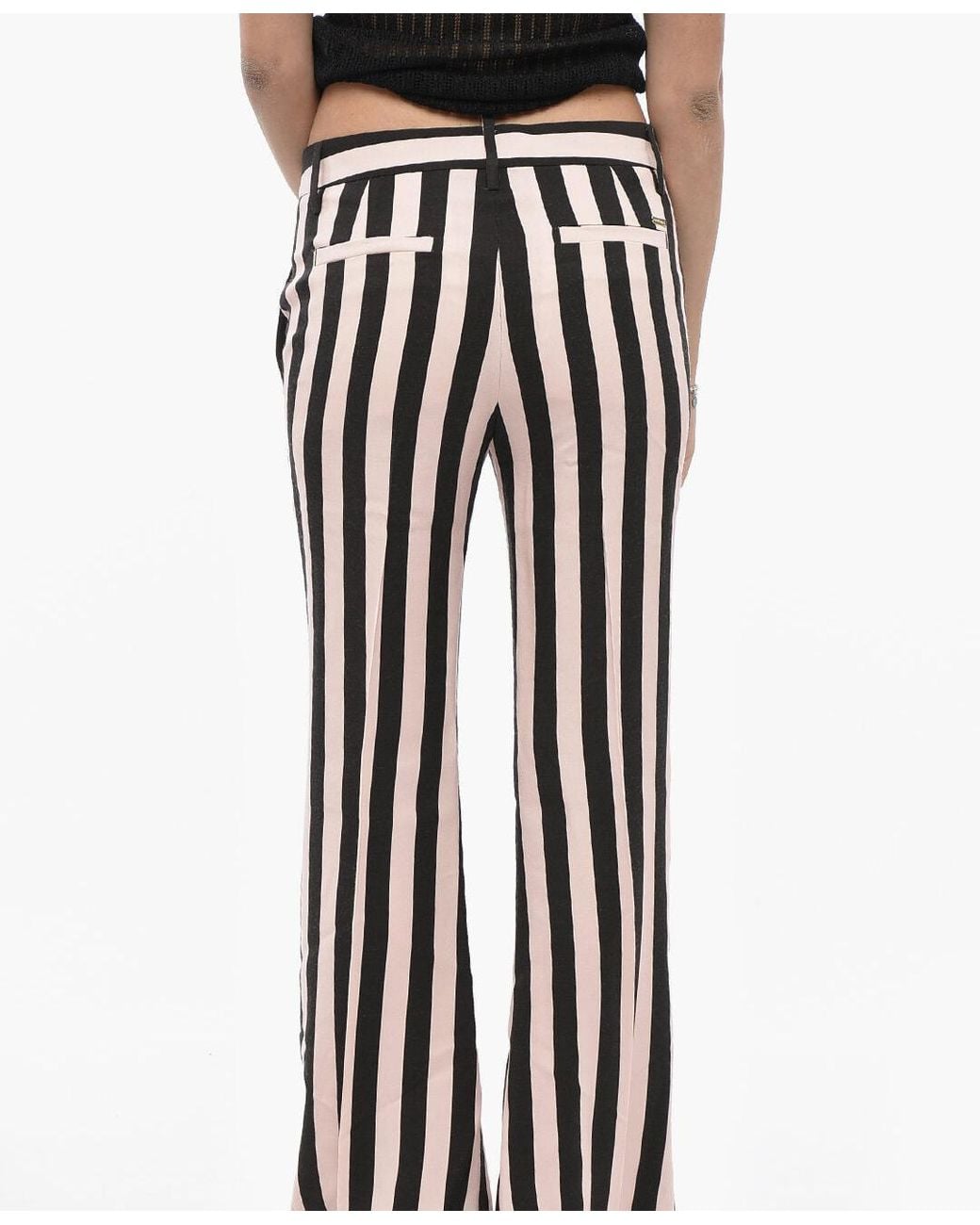 DSquared² White Striped Flared Trousers