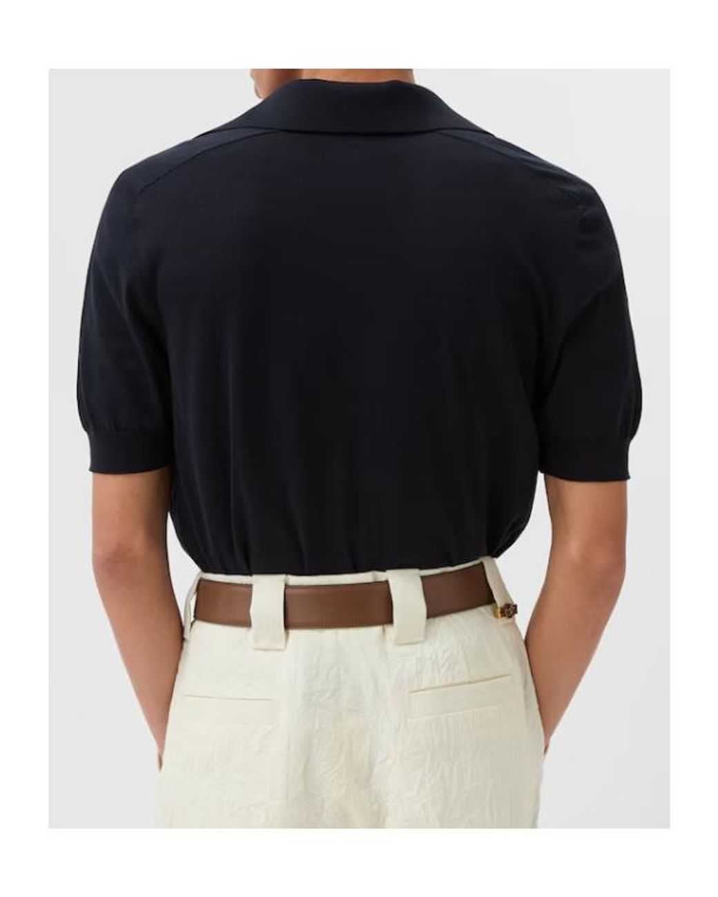 Versace Black ヴェルサーチ Vネック ニットポロシャツ for men