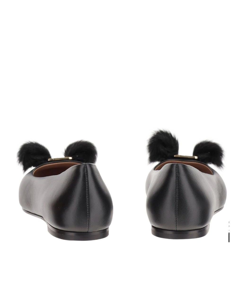 Ferragamo Brown Round-Toed Ballet Flats