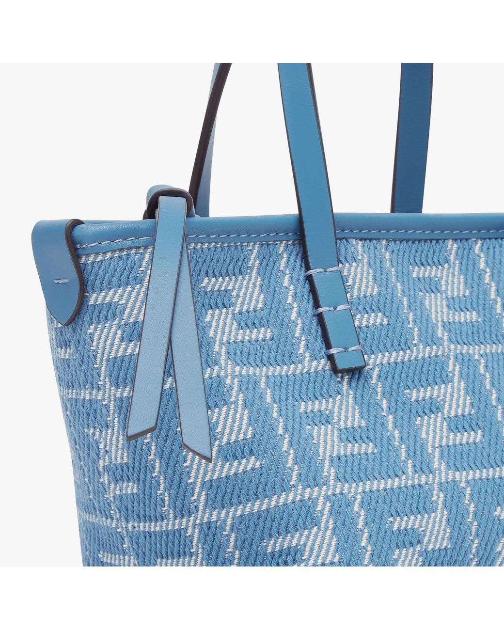 Fendi Roll Mini Ff Jacquard Mini Tote Bag in Blue | Lyst