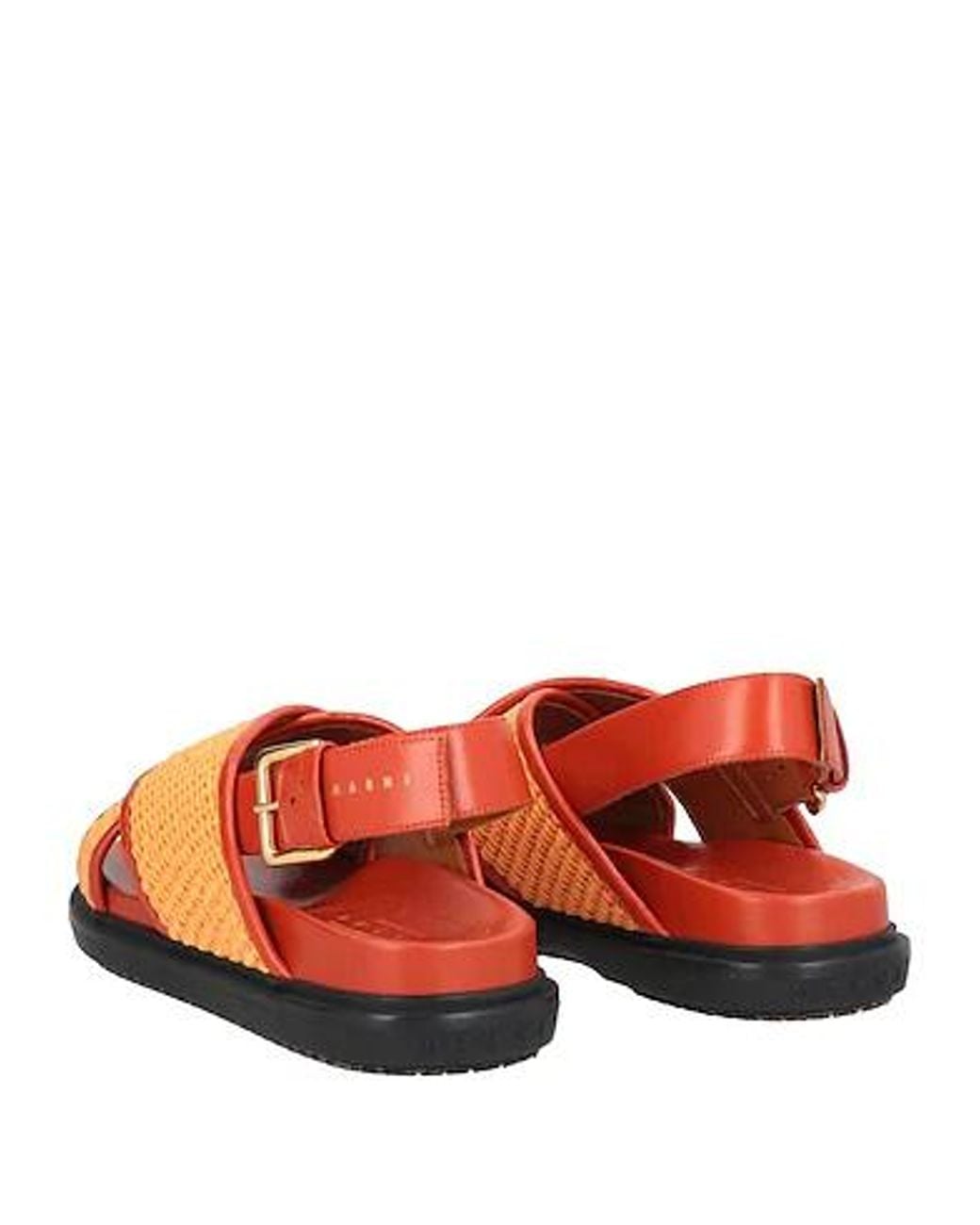 Marni Orange Plain Colour Sandals