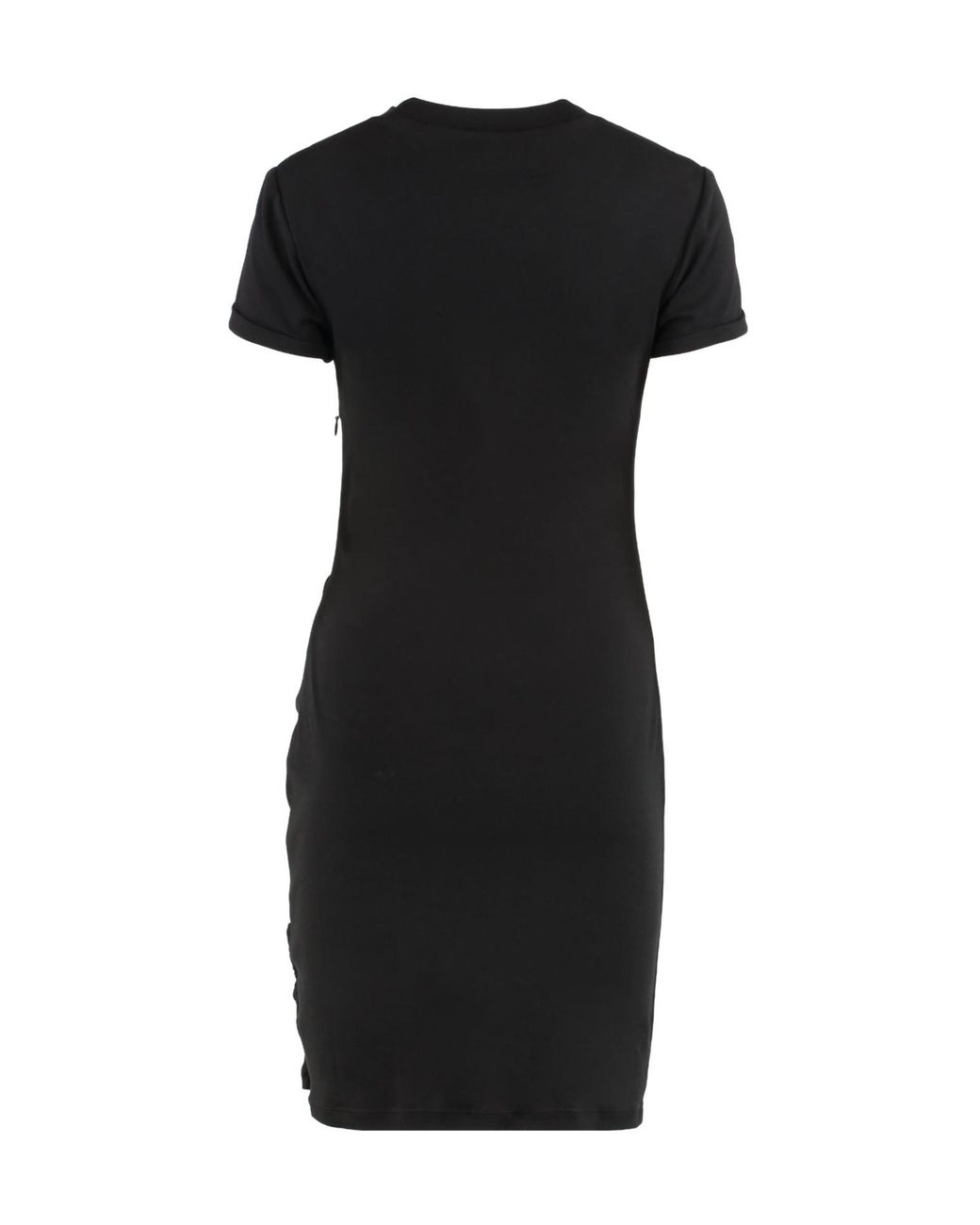 McQueen Black Gathered Detailed Mini Dress