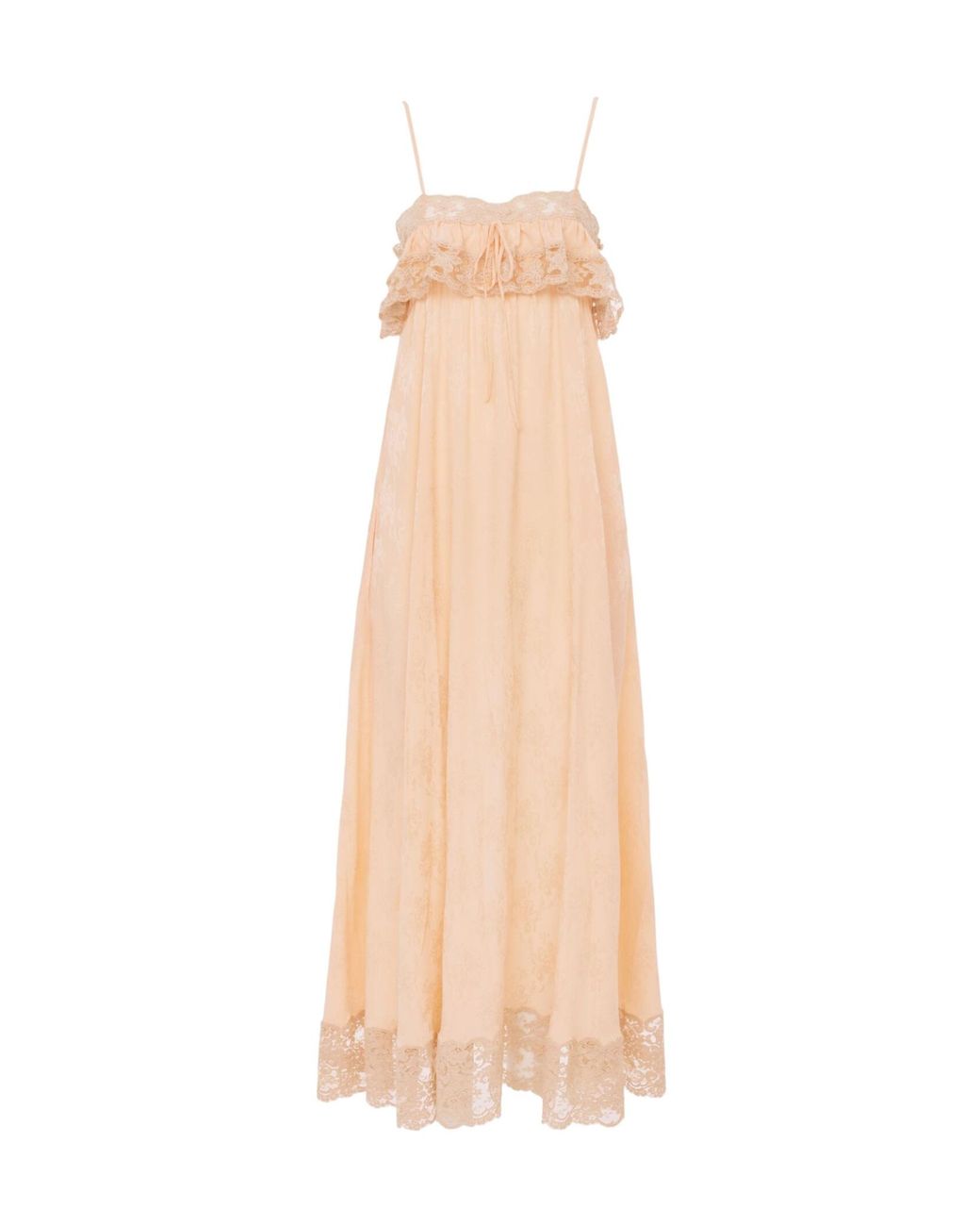 Chloé Natural Thin-Strap Long Dress
