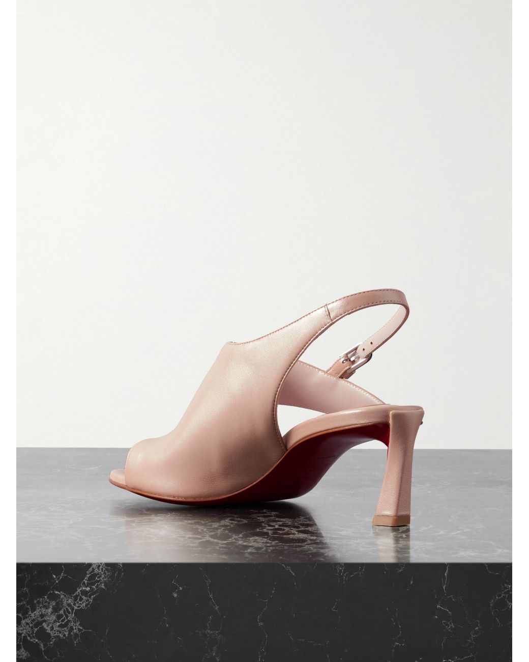 Christian Louboutin Pink Leather Slingback Sandals