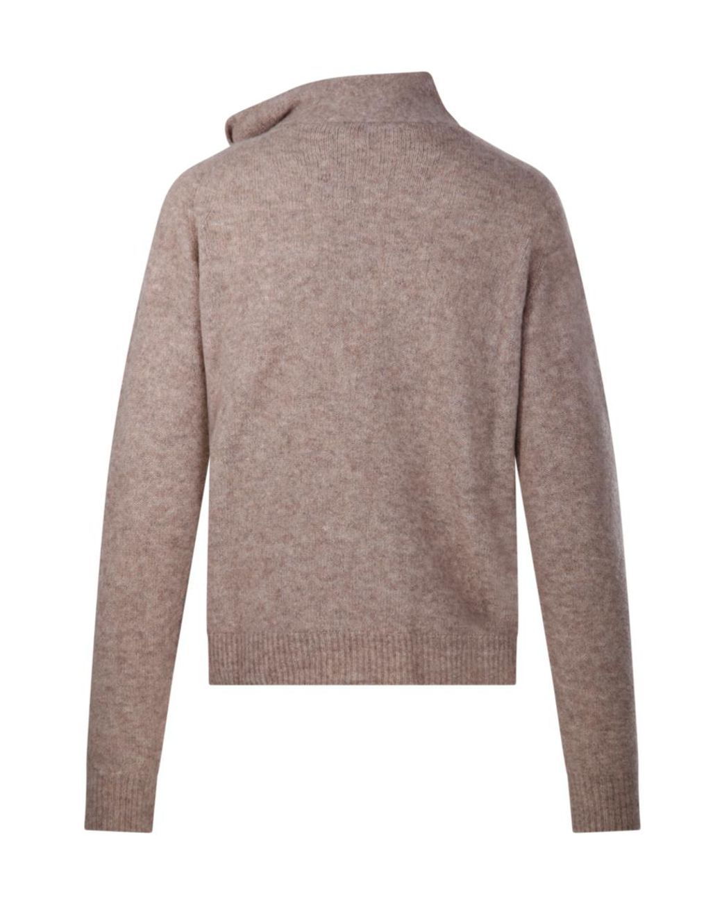 Roberto Collina Gray Tie-Neck Knitted Sweater