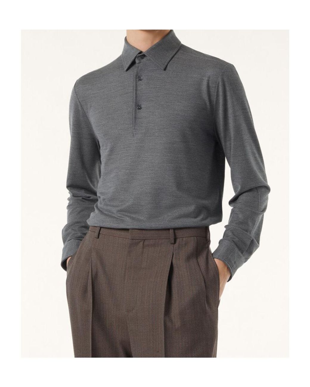 Loro Piana Gray Colmegna Polo Shirt for men