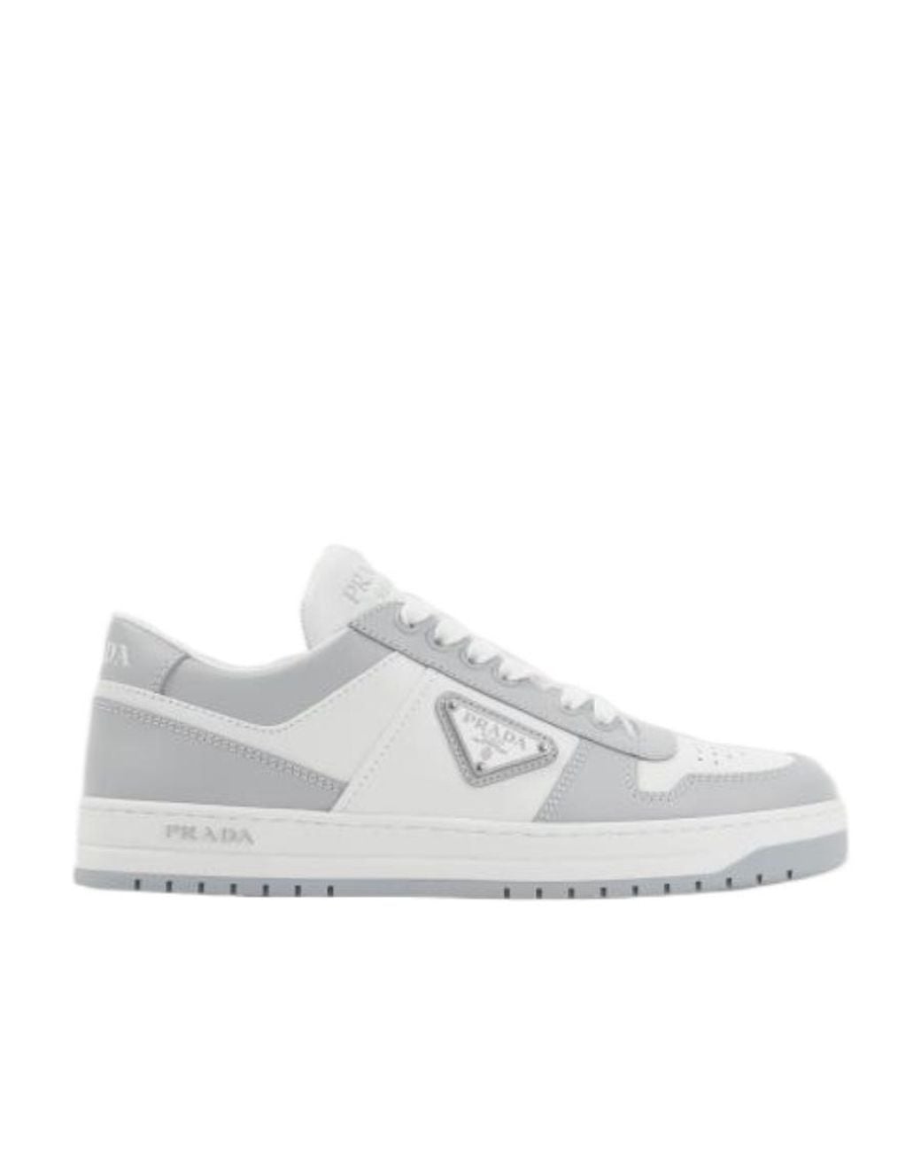 Prada White Downtown Leather Sneakers