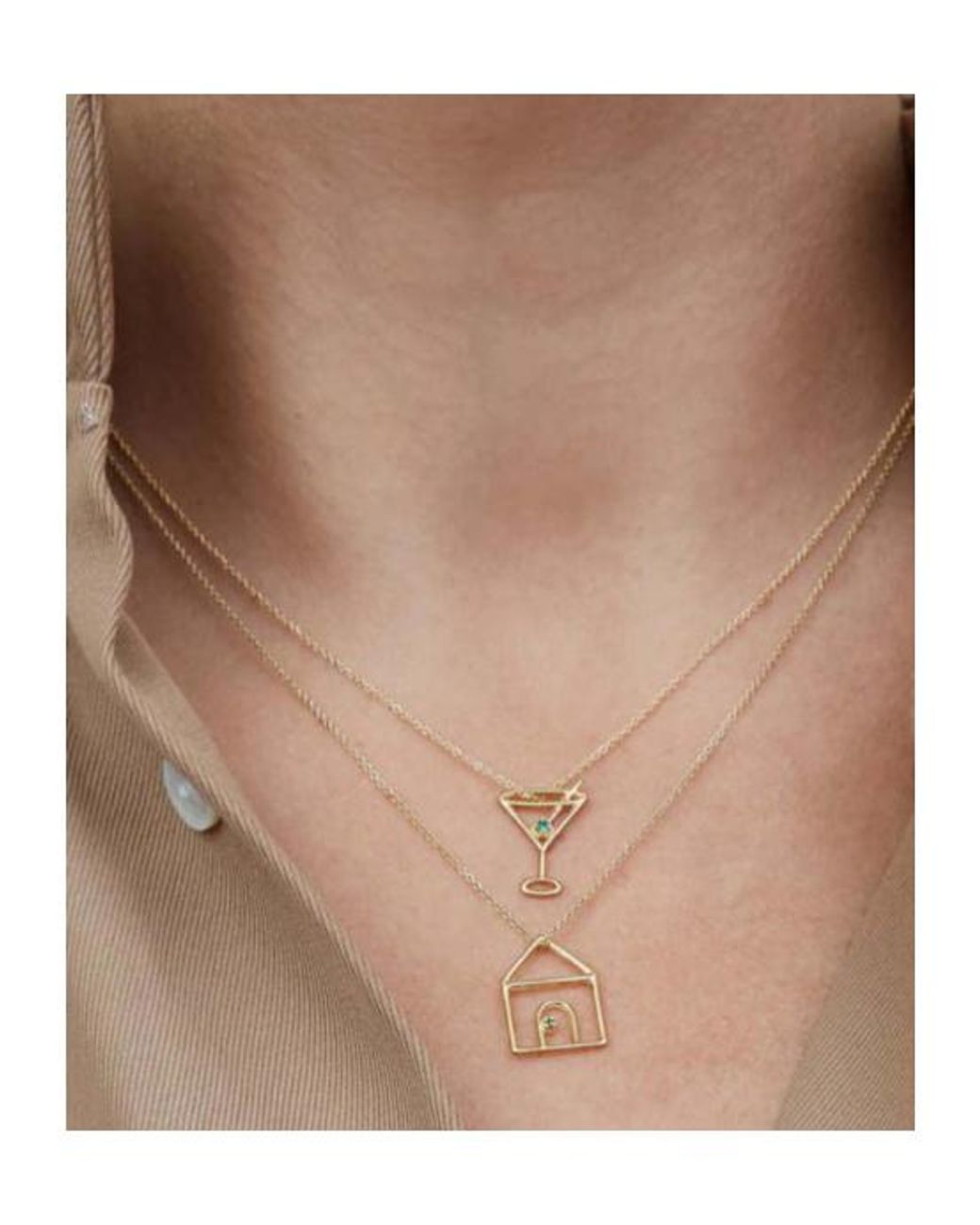 Aliita Metallic Martini Pendant Necklace