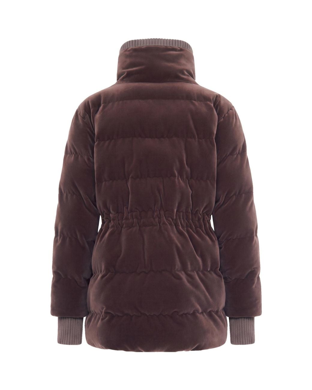 Fabiana Filippi Brown Stand-Collar Quilted Cotton Jacket