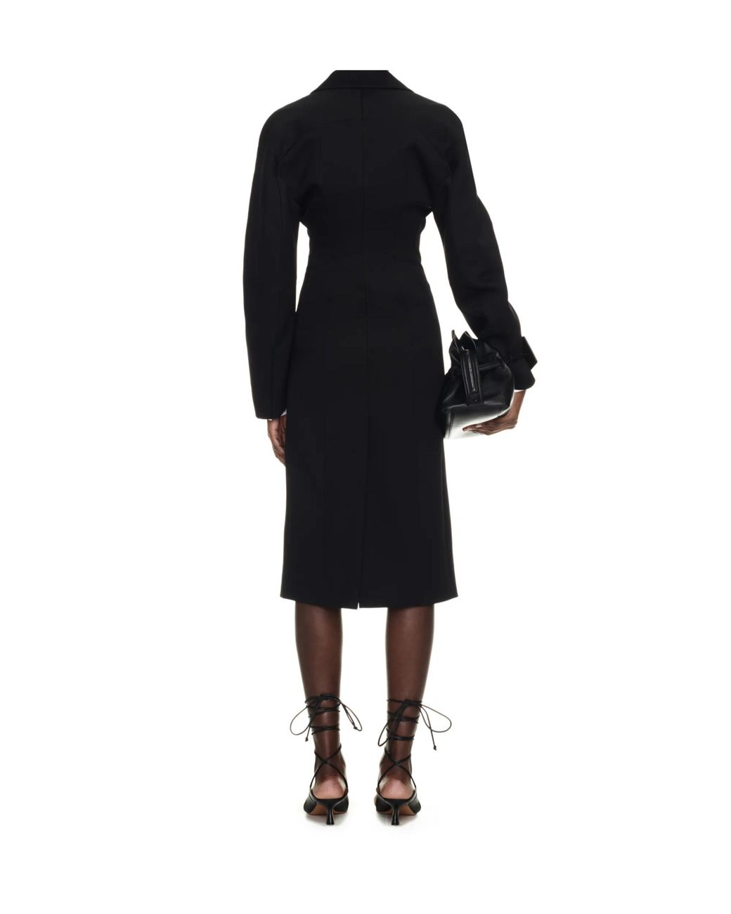 Off-White c/o Virgil Abloh Black Round Techno Gab Straight Hem Coat