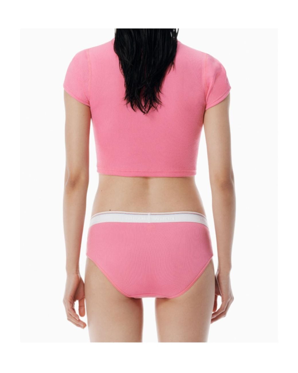 Alexander Wang Pink Cotton Baby Cropped Tee for men