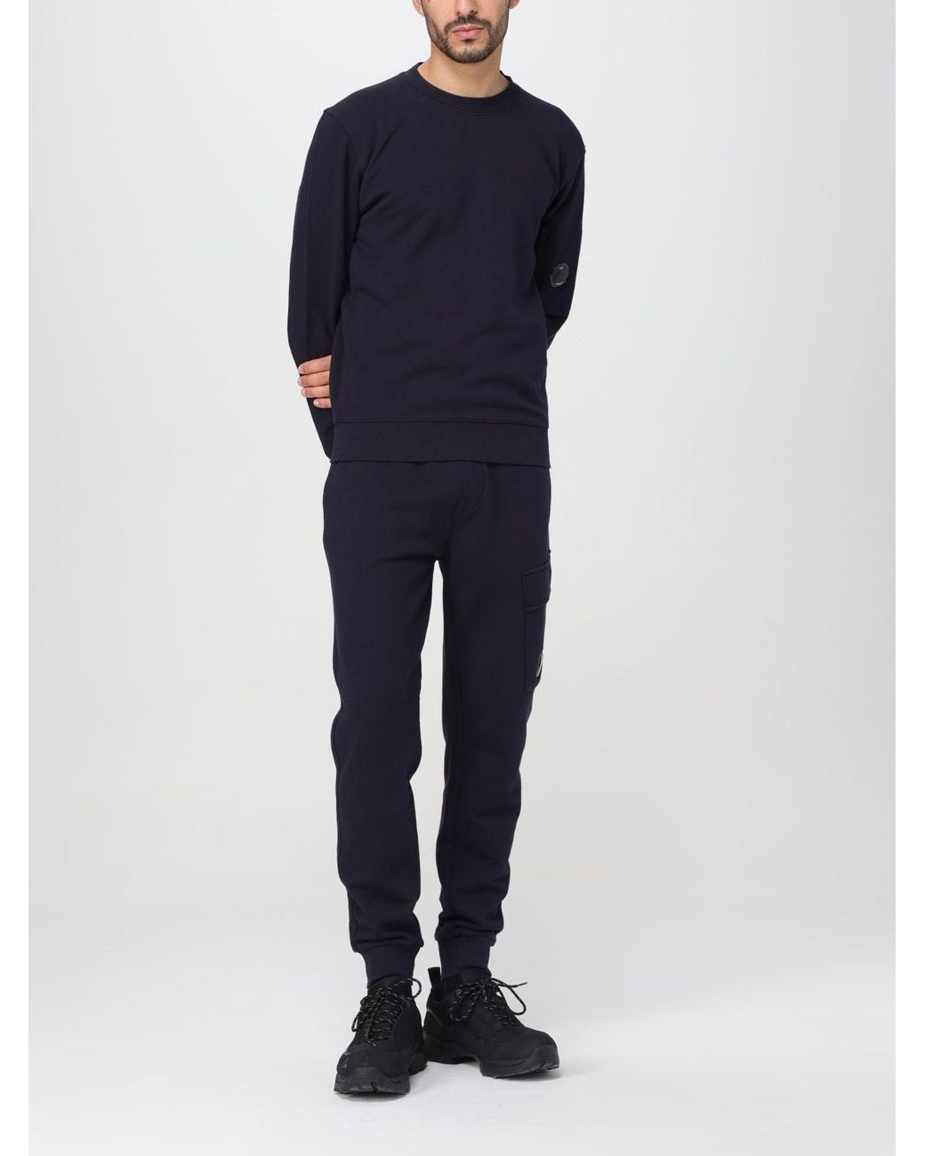 C P Company Blue Lens-Detailed Tapered Leg Track Pants for men